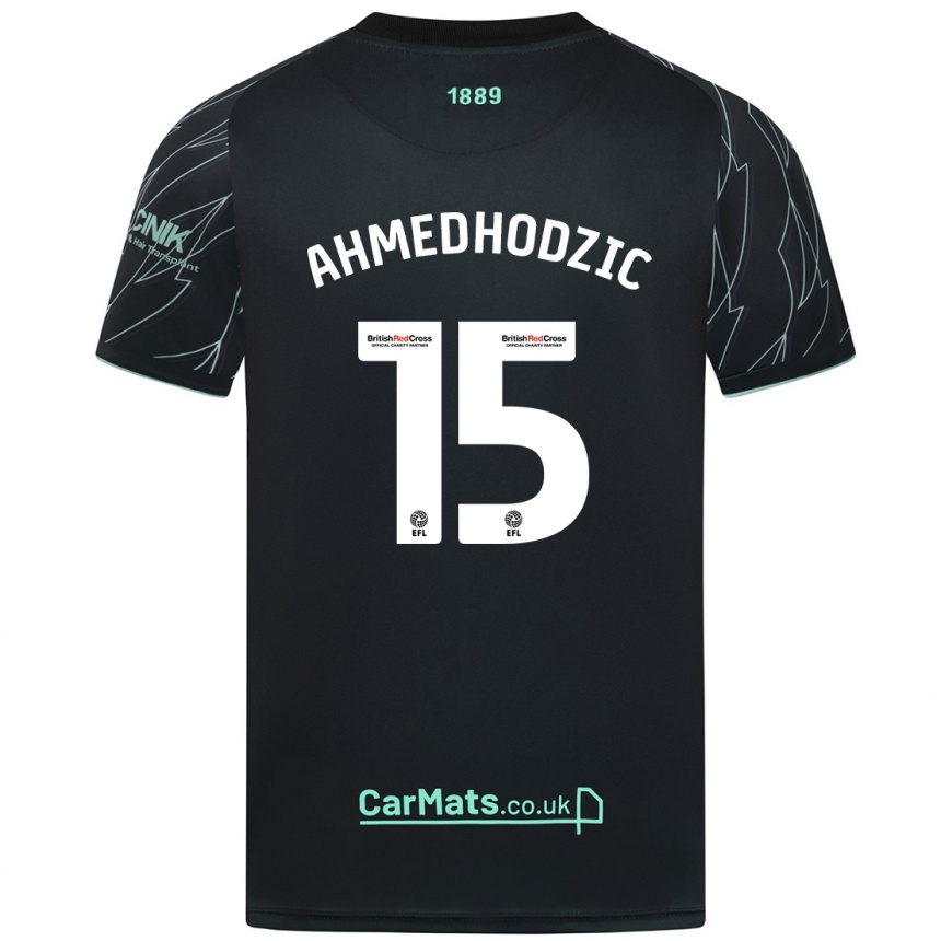 Kids Football Anel Ahmedhodzic #15 Black Green Away Jersey 2024/25 T-Shirt Uk