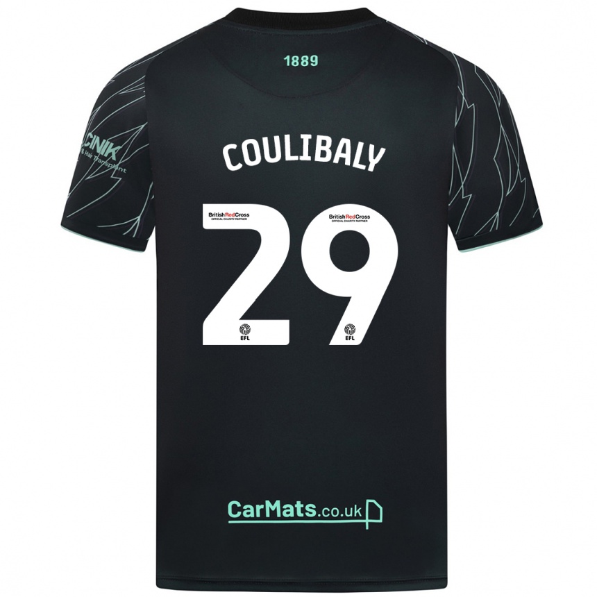 Kids Football Ismaila Coulibaly #29 Black Green Away Jersey 2024/25 T-Shirt Uk