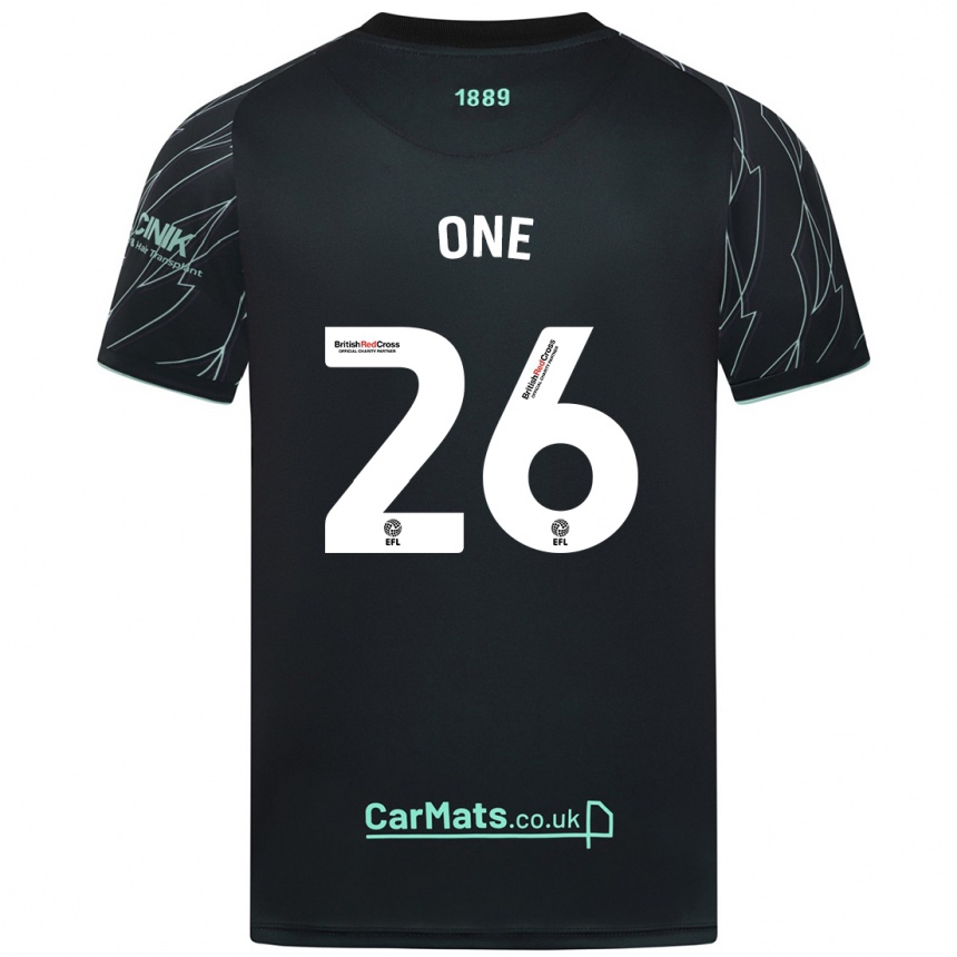 Kids Football Ryan Oné #26 Black Green Away Jersey 2024/25 T-Shirt Uk