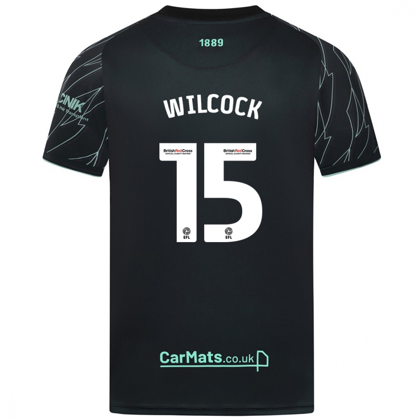 Kids Football Tamara Wilcock #15 Black Green Away Jersey 2024/25 T-Shirt Uk