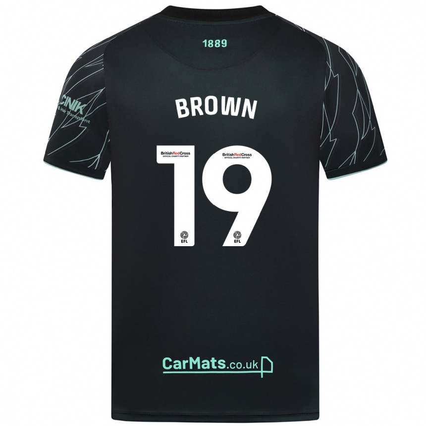 Kids Football Alanta Brown #19 Black Green Away Jersey 2024/25 T-Shirt Uk