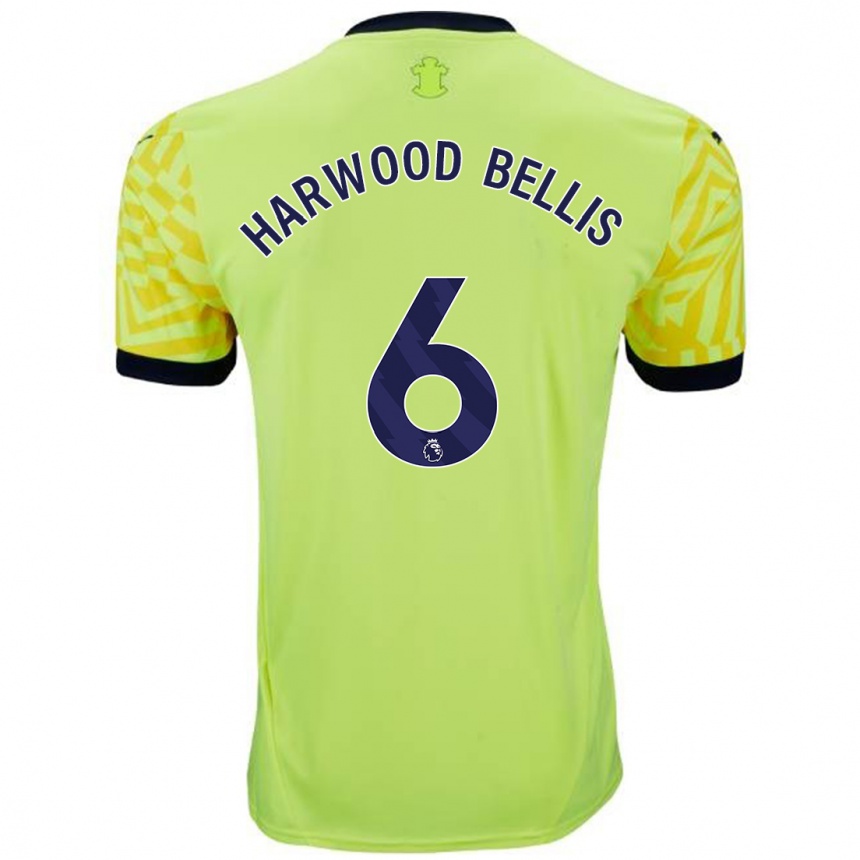 Kids Football Taylor Harwood-Bellis #6 Yellow Away Jersey 2024/25 T-Shirt Uk