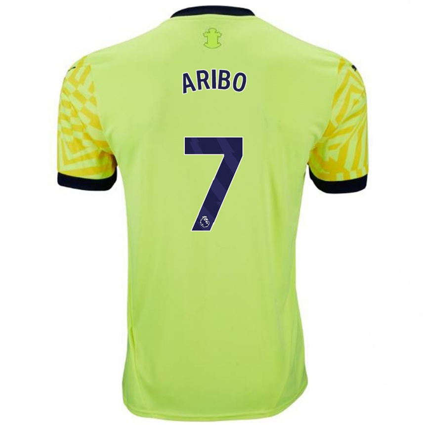 Kids Football Joe Aribo #7 Yellow Away Jersey 2024/25 T-Shirt Uk