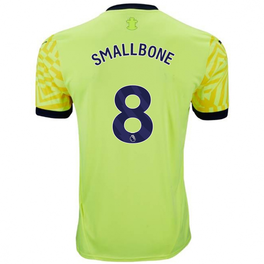 Kids Football Will Smallbone #8 Yellow Away Jersey 2024/25 T-Shirt Uk