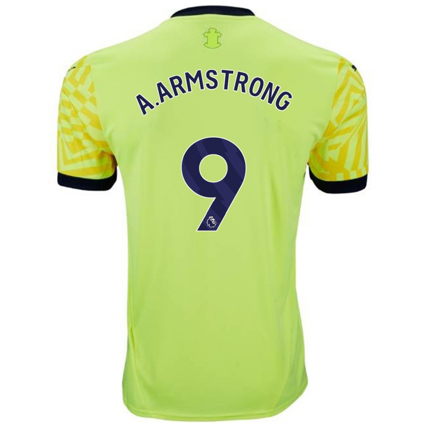 Kids Football Adam Armstrong #9 Yellow Away Jersey 2024/25 T-Shirt Uk