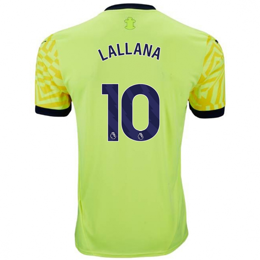 Kids Football Adam Lallana #10 Yellow Away Jersey 2024/25 T-Shirt Uk