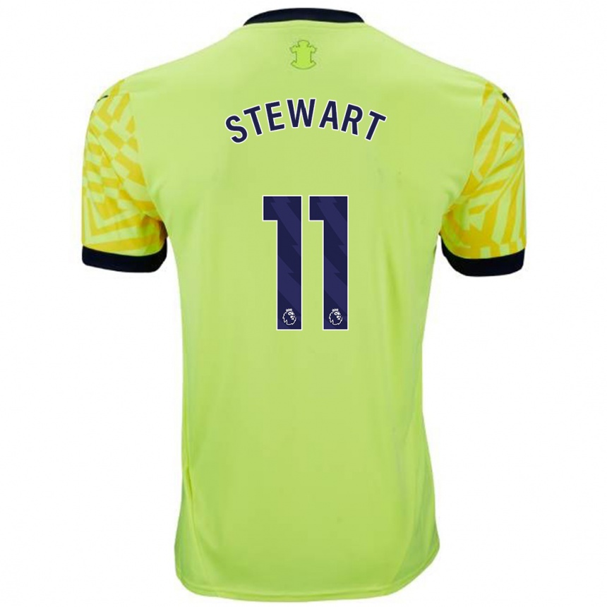 Kids Football Ross Stewart #11 Yellow Away Jersey 2024/25 T-Shirt Uk