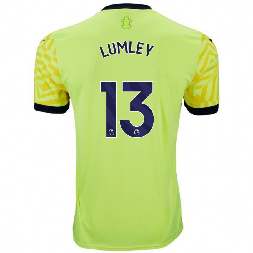 Kids Football Joe Lumley #13 Yellow Away Jersey 2024/25 T-Shirt Uk