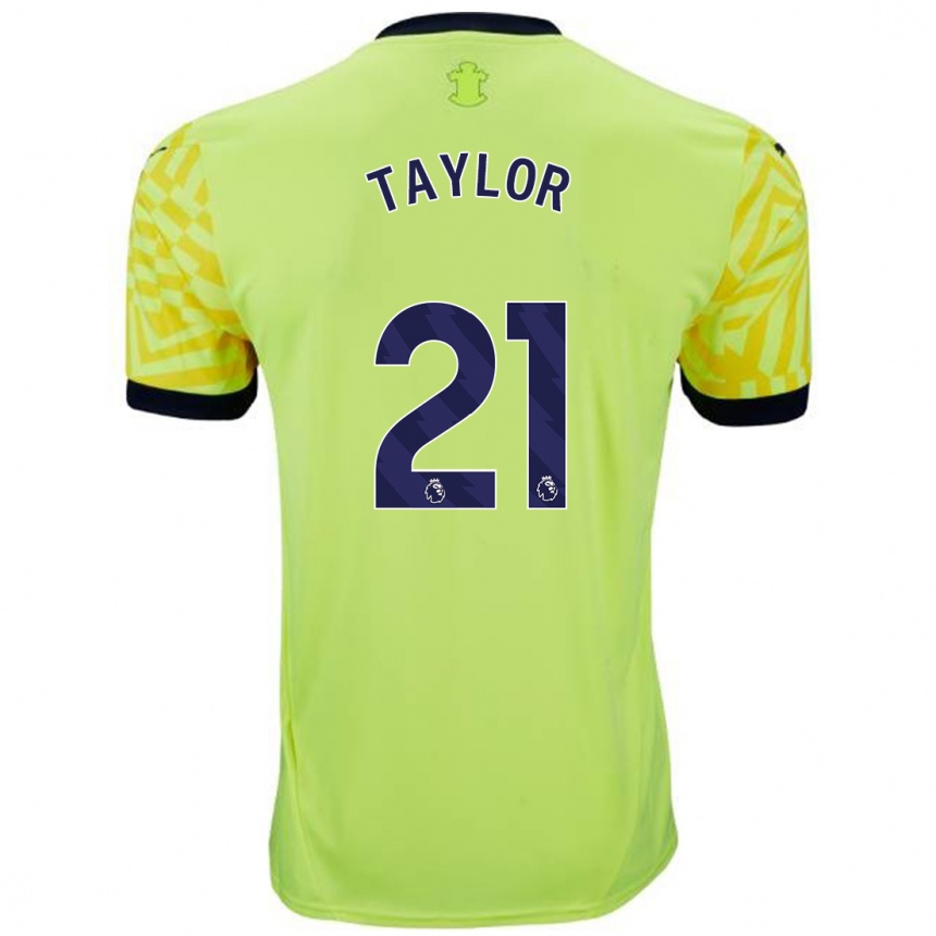 Kids Football Charlie Taylor #21 Yellow Away Jersey 2024/25 T-Shirt Uk