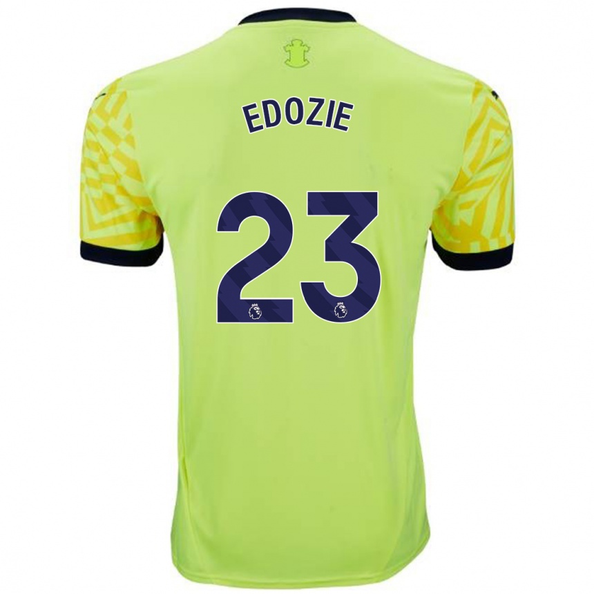 Kids Football Samuel Edozie #23 Yellow Away Jersey 2024/25 T-Shirt Uk