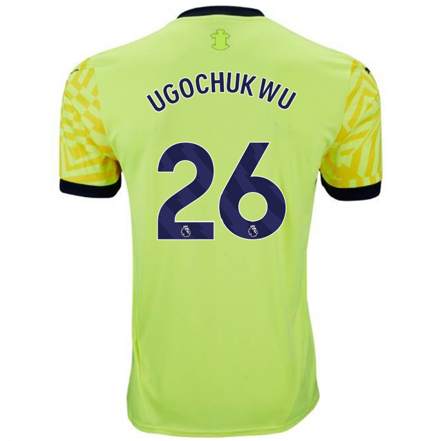 Kids Football Lesley Ugochukwu #26 Yellow Away Jersey 2024/25 T-Shirt Uk