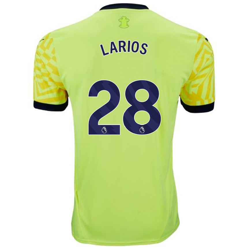 Kids Football Juan Larios #28 Yellow Away Jersey 2024/25 T-Shirt Uk