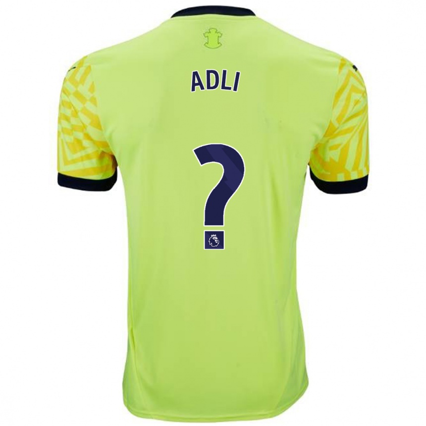 Kids Football Mohamed Adli #0 Yellow Away Jersey 2024/25 T-Shirt Uk