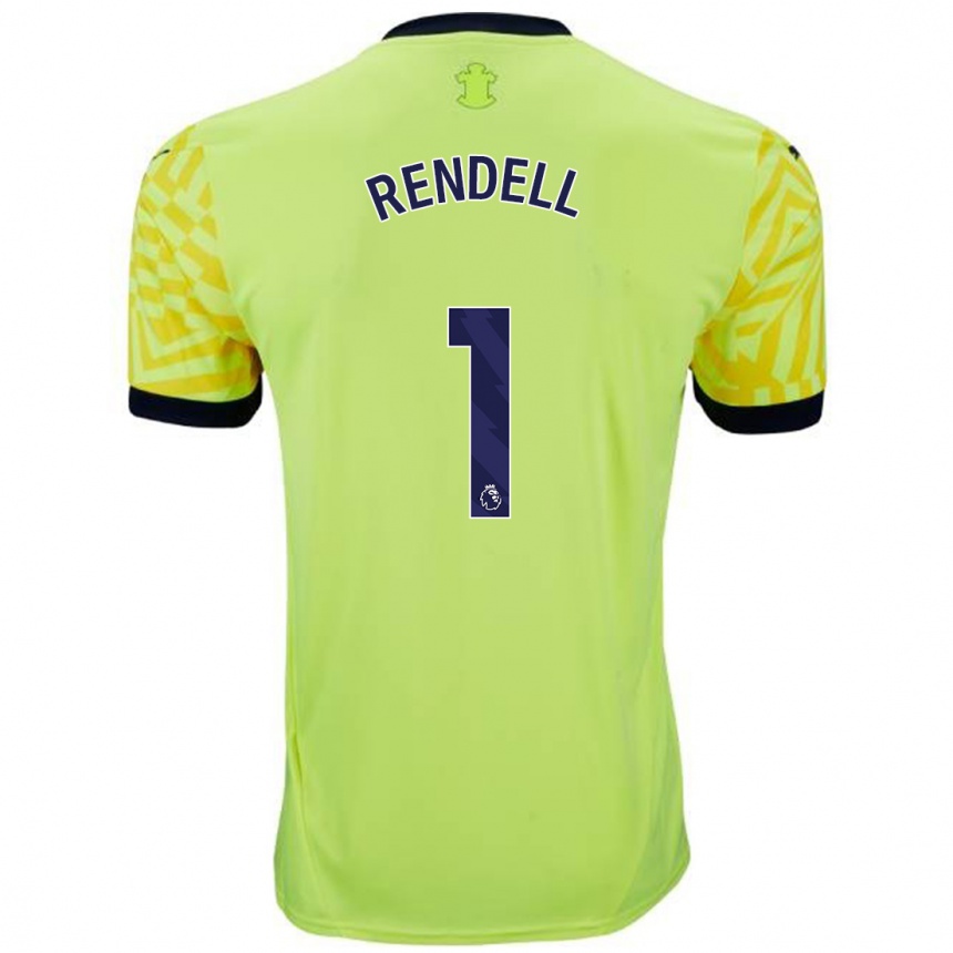 Kids Football Kayla Rendell #1 Yellow Away Jersey 2024/25 T-Shirt Uk