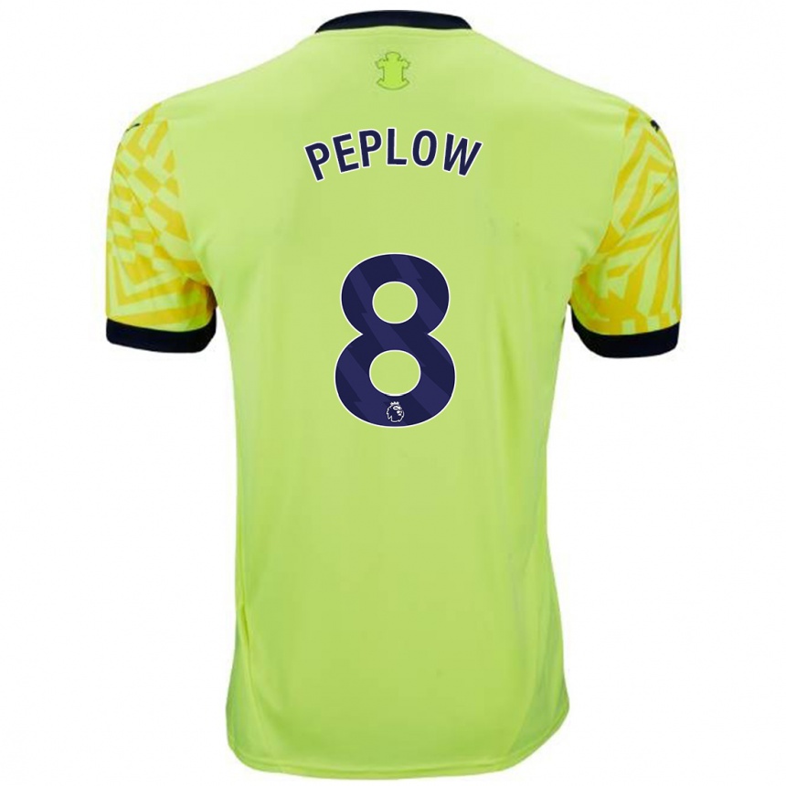 Kids Football Chloe Peplow #8 Yellow Away Jersey 2024/25 T-Shirt Uk