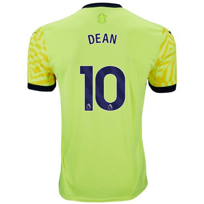 Kids Football Rianna Dean #10 Yellow Away Jersey 2024/25 T-Shirt Uk