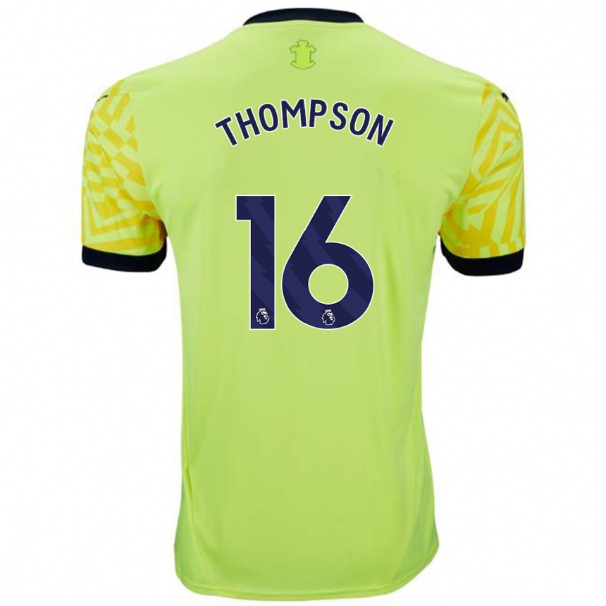 Kids Football Emma Thompson #16 Yellow Away Jersey 2024/25 T-Shirt Uk