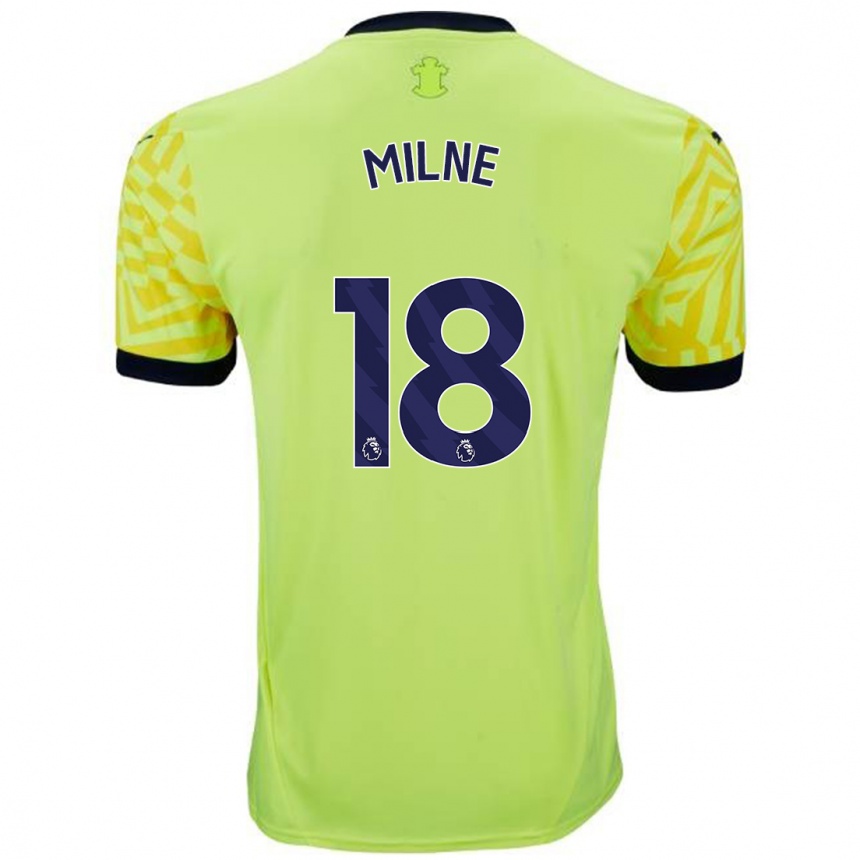 Kids Football Isabel Milne #18 Yellow Away Jersey 2024/25 T-Shirt Uk