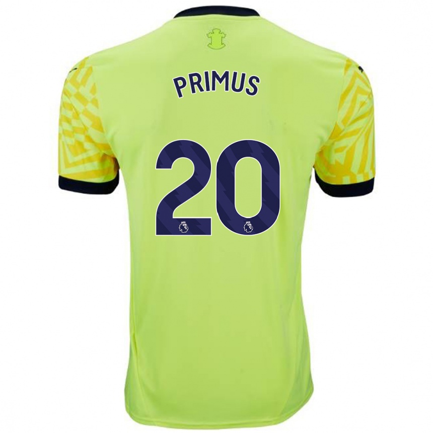 Kids Football Atlanta Primus #20 Yellow Away Jersey 2024/25 T-Shirt Uk