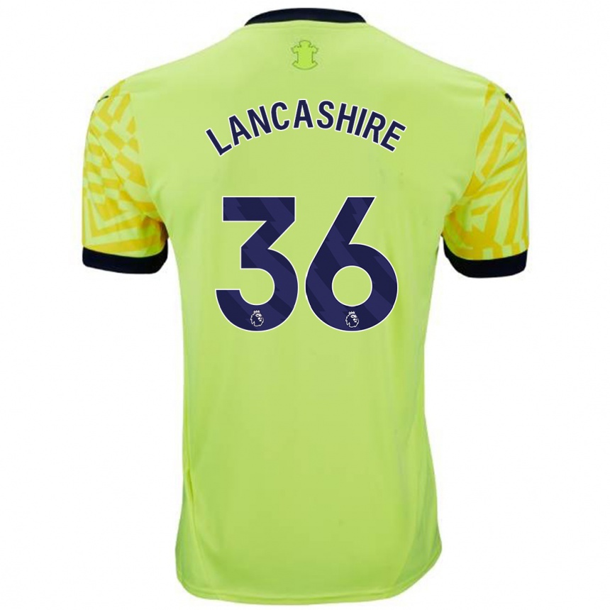 Kids Football Olly Lancashire #36 Yellow Away Jersey 2024/25 T-Shirt Uk