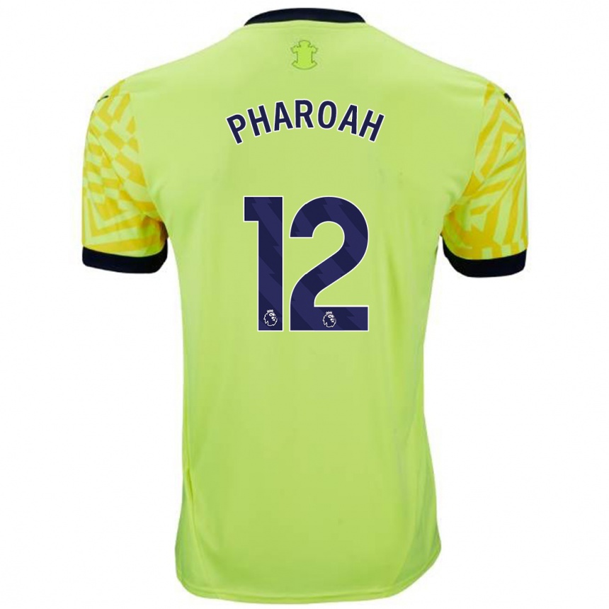 Kids Football Sophia Pharoah #12 Yellow Away Jersey 2024/25 T-Shirt Uk