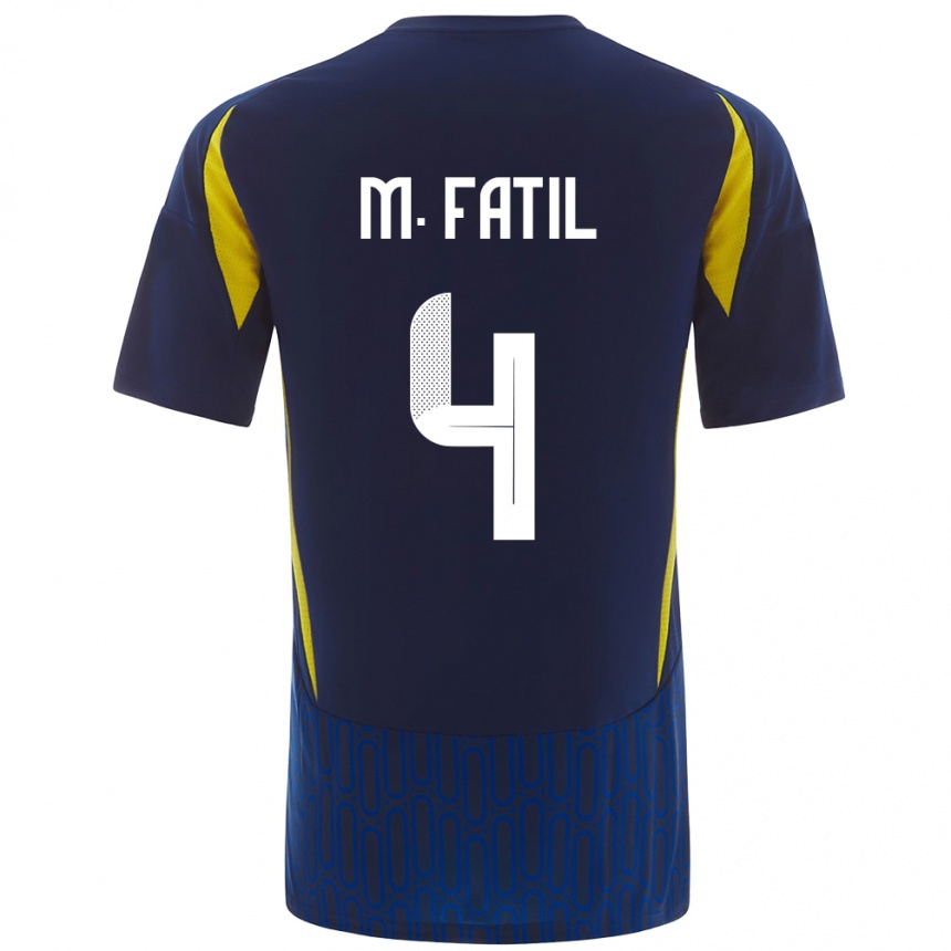 Kids Football Mohammed Al-Fatil #4 Blue Yellow Away Jersey 2024/25 T-Shirt Uk