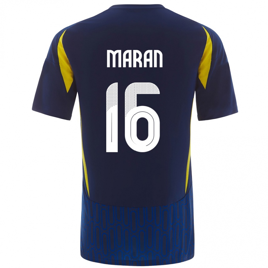 Kids Football Mohammed Maran #16 Blue Yellow Away Jersey 2024/25 T-Shirt Uk