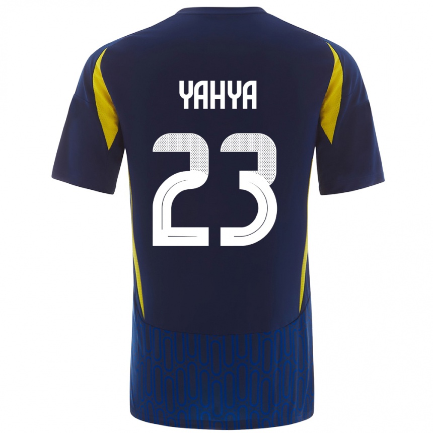 Kids Football Ayman Yahya #23 Blue Yellow Away Jersey 2024/25 T-Shirt Uk