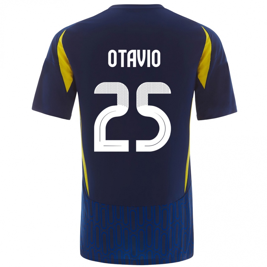 Kids Football Otávio #25 Blue Yellow Away Jersey 2024/25 T-Shirt Uk