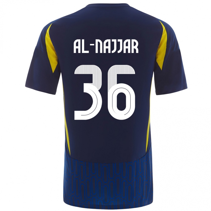 Kids Football Raghed Al-Najjar #36 Blue Yellow Away Jersey 2024/25 T-Shirt Uk