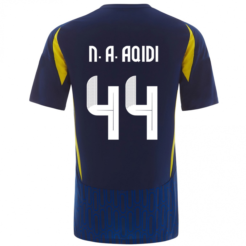 Kids Football Nawaf Al-Aqidi #44 Blue Yellow Away Jersey 2024/25 T-Shirt Uk