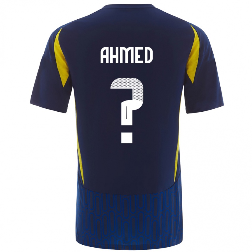 Kids Football Al Anood Ahmed #0 Blue Yellow Away Jersey 2024/25 T-Shirt Uk