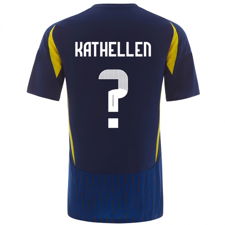 Kids Football Kathellen #0 Blue Yellow Away Jersey 2024/25 T-Shirt Uk