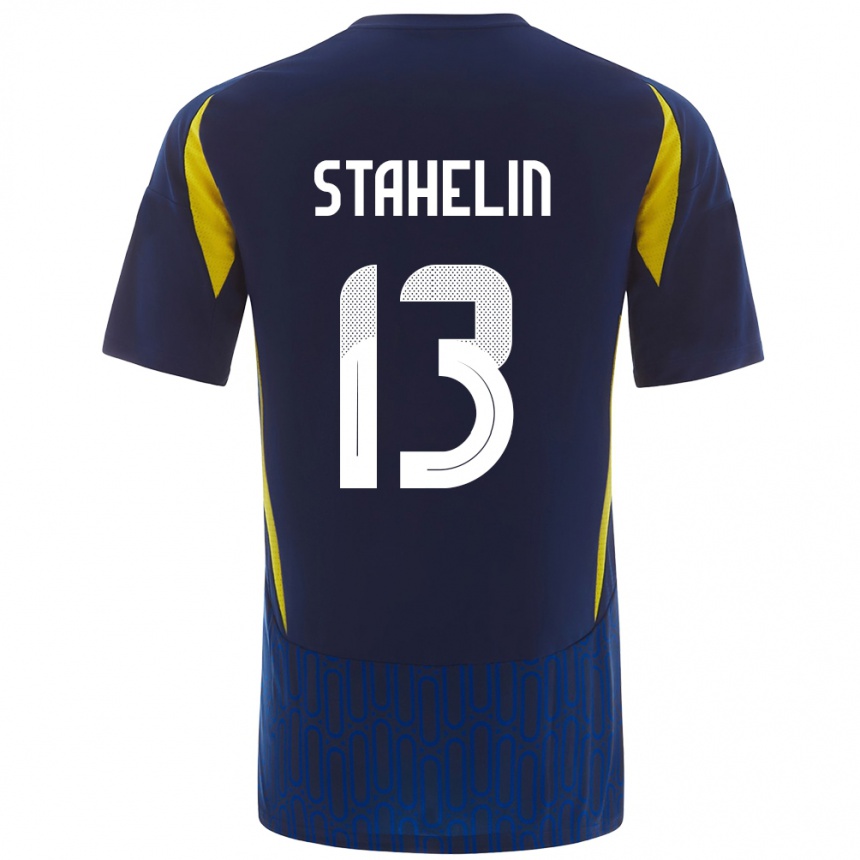 Kids Football Izabela Stahelin #13 Blue Yellow Away Jersey 2024/25 T-Shirt Uk