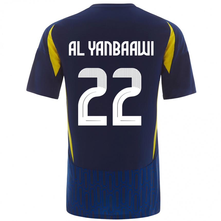 Kids Football Tahani Al-Yanbaawi #22 Blue Yellow Away Jersey 2024/25 T-Shirt Uk