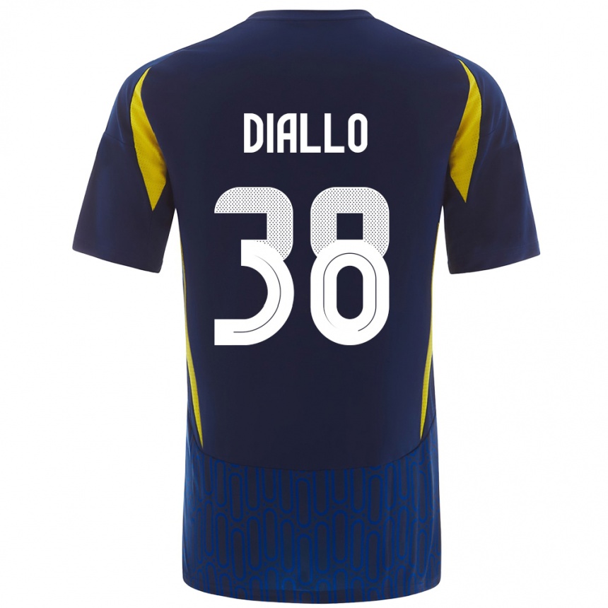 Kids Football Aminata Diallo #38 Blue Yellow Away Jersey 2024/25 T-Shirt Uk