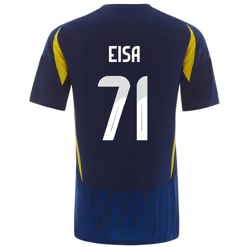 Kids Football Bayan Eisa #71 Blue Yellow Away Jersey 2024/25 T-Shirt Uk