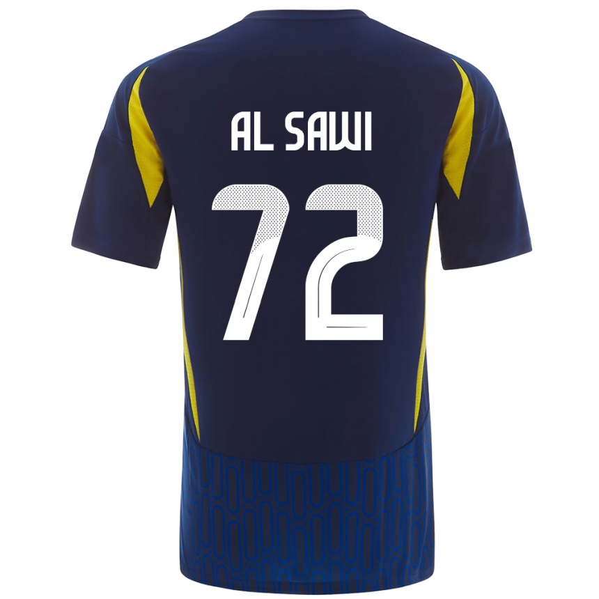 Kids Football Etaf Al-Sawi #72 Blue Yellow Away Jersey 2024/25 T-Shirt Uk