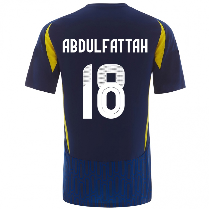 Kids Football Abdulfattah Adam #18 Blue Yellow Away Jersey 2024/25 T-Shirt Uk