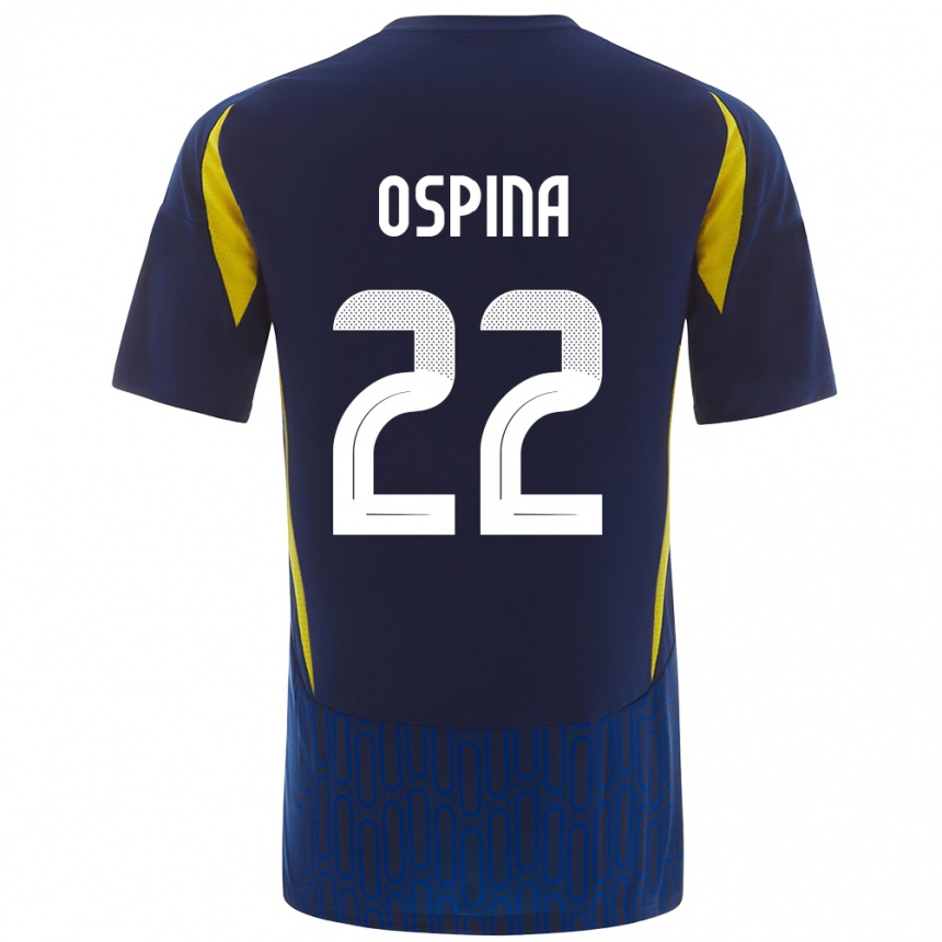 Kids Football David Ospina #22 Blue Yellow Away Jersey 2024/25 T-Shirt Uk