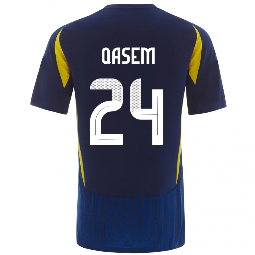 Kids Football Mohammed Qasem #24 Blue Yellow Away Jersey 2024/25 T-Shirt Uk