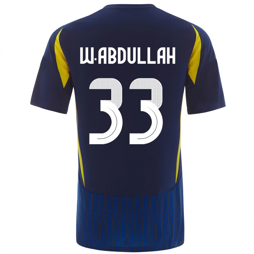 Kids Football Waleed Abdullah #33 Blue Yellow Away Jersey 2024/25 T-Shirt Uk