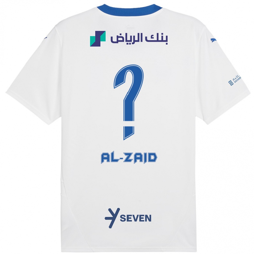 Kids Football Suhayb Al-Zaid #0 White Blue Away Jersey 2024/25 T-Shirt Uk