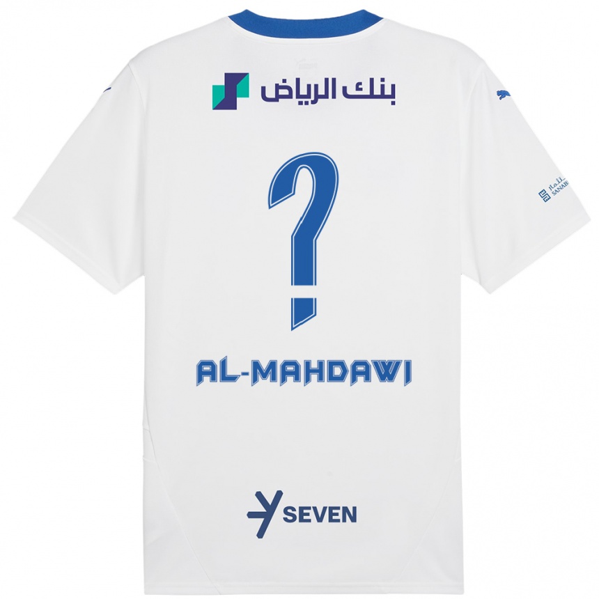 Kids Football Ali Al-Mahdawi #0 White Blue Away Jersey 2024/25 T-Shirt Uk