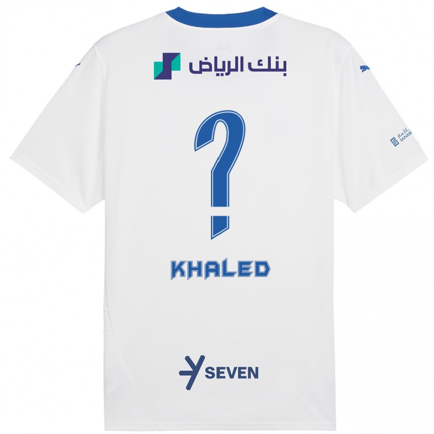 Kids Football Saad Khaled #0 White Blue Away Jersey 2024/25 T-Shirt Uk