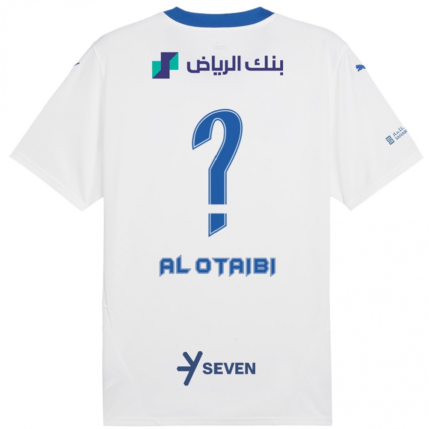 Kids Football Majd Al-Otaibi #0 White Blue Away Jersey 2024/25 T-Shirt Uk