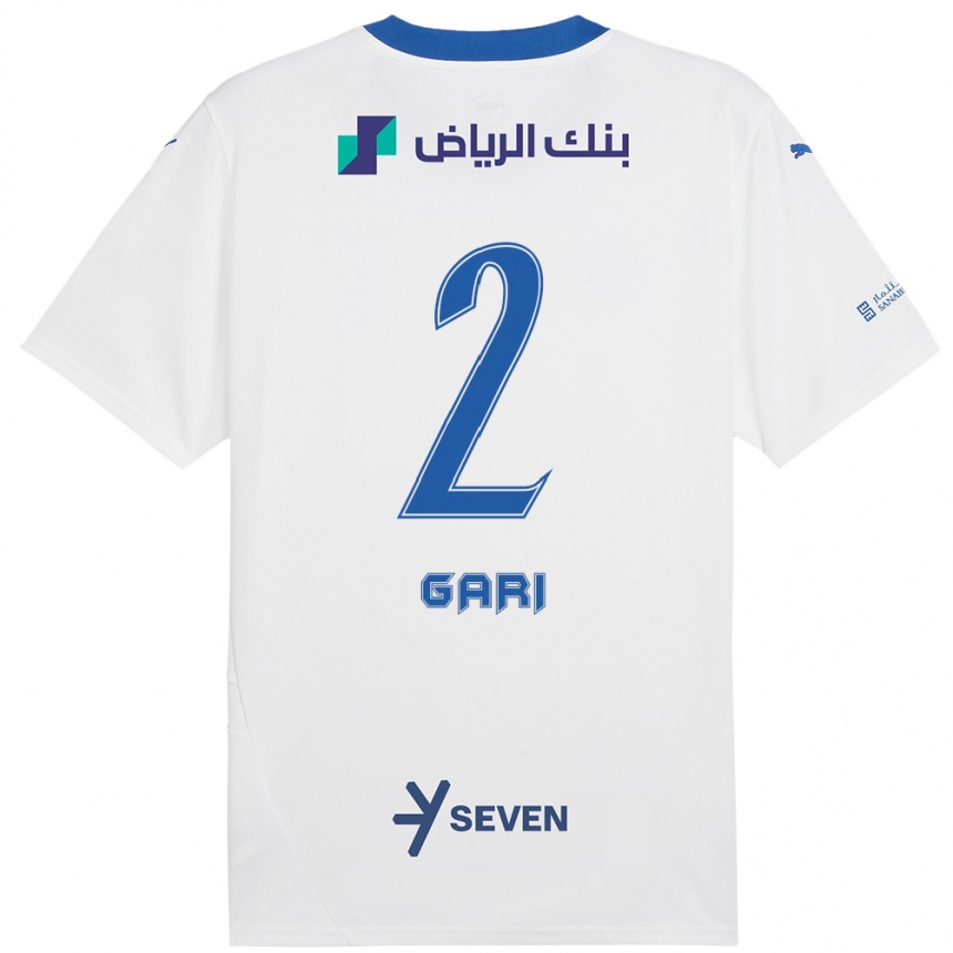 Kids Football Fatimah Gari #2 White Blue Away Jersey 2024/25 T-Shirt Uk