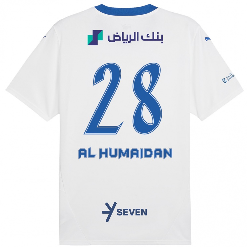 Kids Football Fay Al-Humaidan #28 White Blue Away Jersey 2024/25 T-Shirt Uk