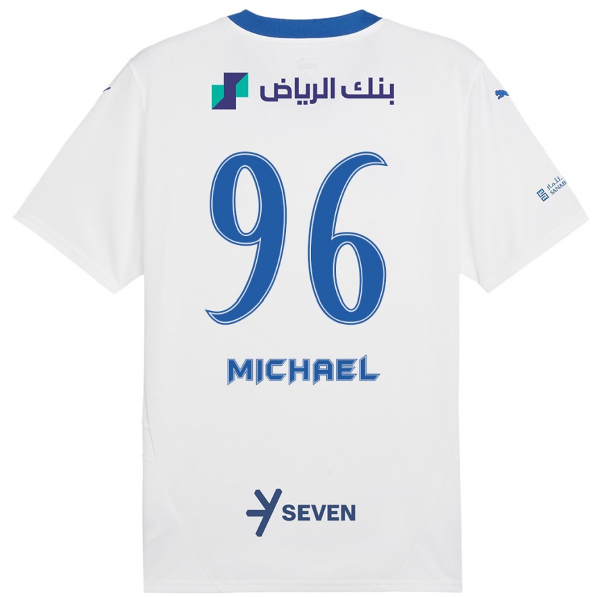 Kids Football Michael #96 White Blue Away Jersey 2024/25 T-Shirt Uk