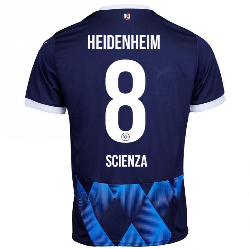 Kids Football Léo Scienza #8 Dark Navy Blue Away Jersey 2024/25 T-Shirt Uk